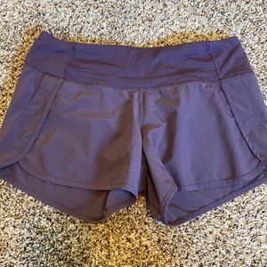 Fun lululemon purple workout shorts